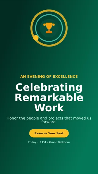 Orbit Awards Ceremony Mobile Invite — editable black ceremony template, story / reel