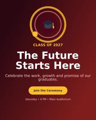 Orbit Graduation Ceremony Invitation — editable black ceremony template, instagram portrait