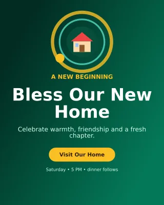 Orbit Housewarming Ceremony Invitation — editable black ceremony template, instagram portrait