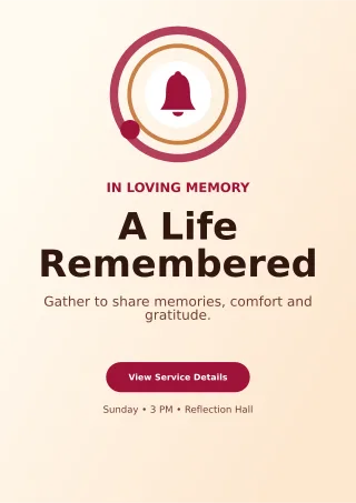 Orbit Memorial Ceremony Ceremony Poster — editable white ceremony template, a4 print