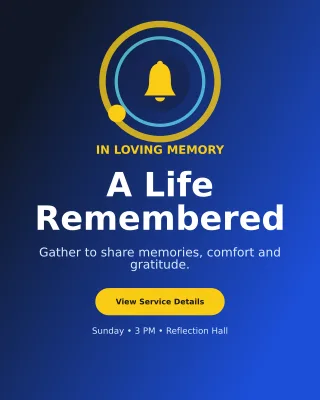 Orbit Memorial Ceremony Invitation — editable blue ceremony template, instagram portrait