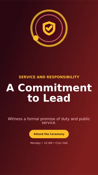 Orbit Oath Ceremony Mobile Invite — editable black ceremony template, story / reel