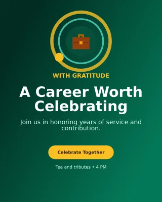 Orbit Retirement Ceremony Invitation — editable black ceremony template, instagram portrait