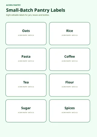 Product Label Sheet — Sage Office — editable white certificate and label template, a4 print