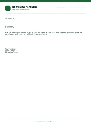Professional Letterhead — Sage Office — editable white certificate and label template, a4 print