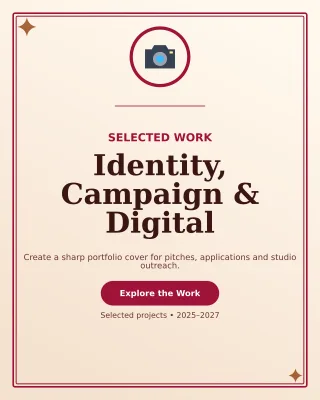 Atelier Graphic Design Portfolio Cover — editable white creative studio template, instagram portrait