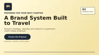 Ledger Brand Design Proposal Project Deck — editable beige creative studio template, youtube thumbnail