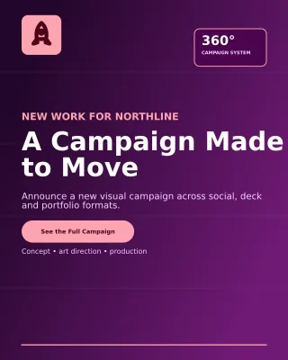 Ledger Creative Campaign Launch Portfolio Cover — editable black creative studio template, instagram portrait