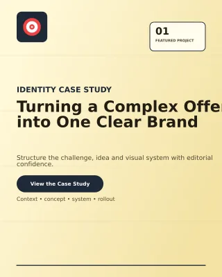 Ledger Design Case Study Portfolio Cover — editable beige creative studio template, instagram portrait