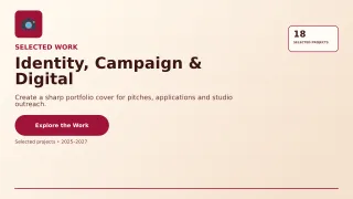 Ledger Graphic Design Portfolio Project Deck — editable white creative studio template, youtube thumbnail