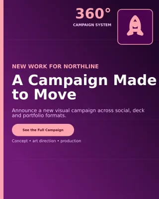 Precision Creative Campaign Launch Portfolio Cover — editable black creative studio template, instagram portrait