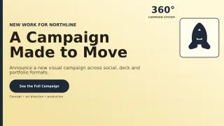 Precision Creative Campaign Launch Project Deck — editable beige creative studio template, youtube thumbnail