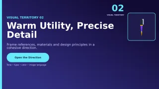 Precision Creative Direction Board Project Deck — editable blue creative studio template, youtube thumbnail