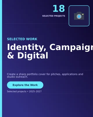 Precision Graphic Design Portfolio Cover — editable blue creative studio template, instagram portrait