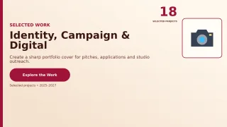 Precision Graphic Design Portfolio Project Deck — editable white creative studio template, youtube thumbnail