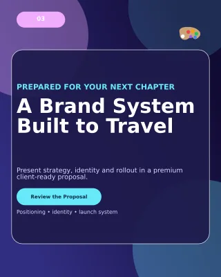 Prism Brand Design Proposal Portfolio Cover — editable blue creative studio template, instagram portrait