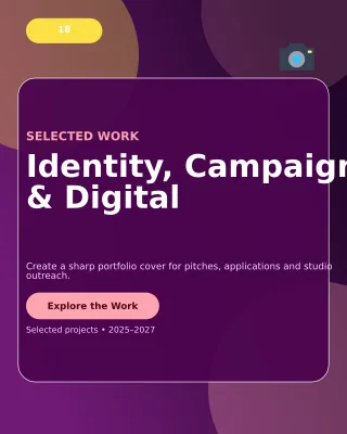 Prism Graphic Design Portfolio Cover — editable black creative studio template, instagram portrait