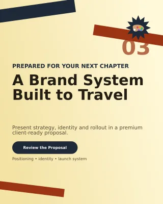 Signal Brand Design Proposal Portfolio Cover — editable beige creative studio template, instagram portrait