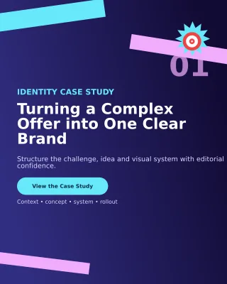 Signal Design Case Study Portfolio Cover — editable blue creative studio template, instagram portrait