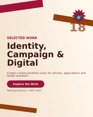 Signal Graphic Design Portfolio Cover — editable white creative studio template, instagram portrait