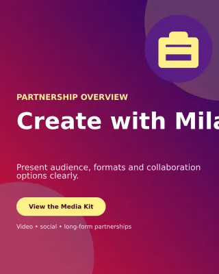 Aurora Creator Media Kit Portrait Post — editable purple creator template, instagram portrait