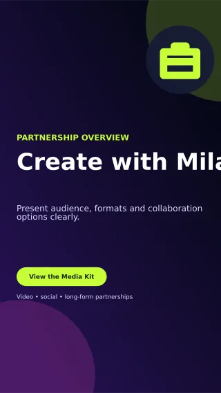 Aurora Creator Media Kit Story — editable black creator template, story / reel