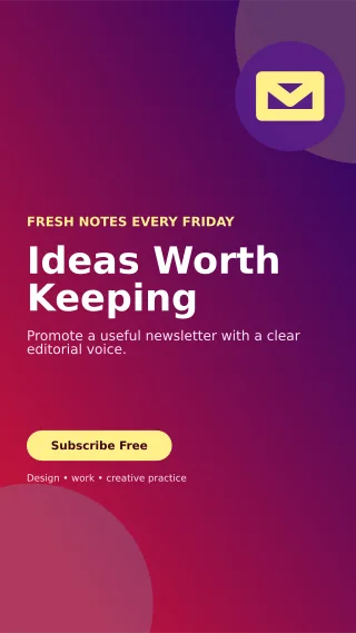 Aurora Creator Newsletter Story — editable purple creator template, story / reel