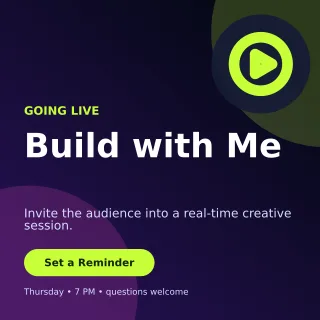 Aurora Livestream Announcement Square Post — editable black creator template, instagram post
