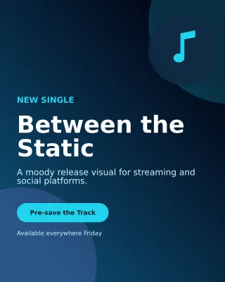 Aurora Music Release Portrait Post — editable black creator template, instagram portrait