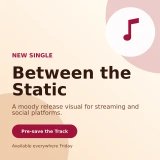 Aurora Music Release Square Post — editable white creator template, instagram post