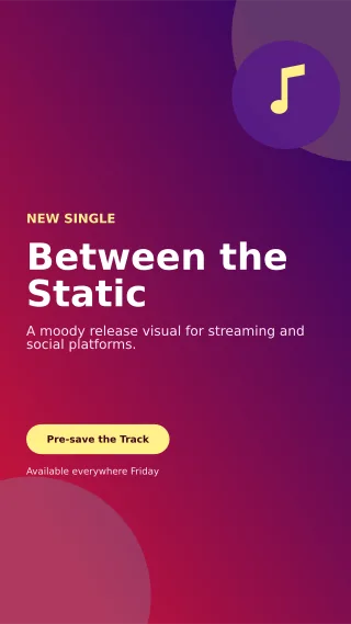 Aurora Music Release Story — editable purple creator template, story / reel