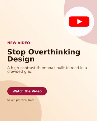 Aurora YouTube Thumbnail Portrait Post — editable white creator template, instagram portrait