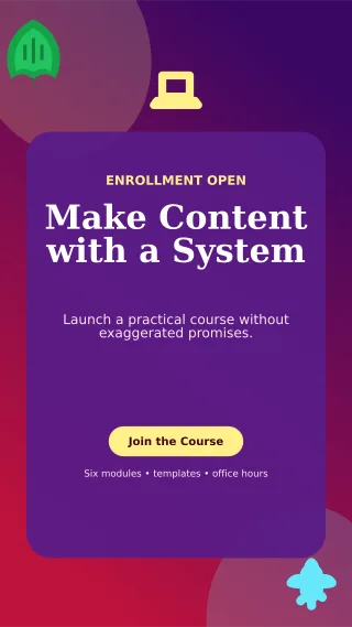 Botanical Creator Course Story — editable purple creator template, story / reel