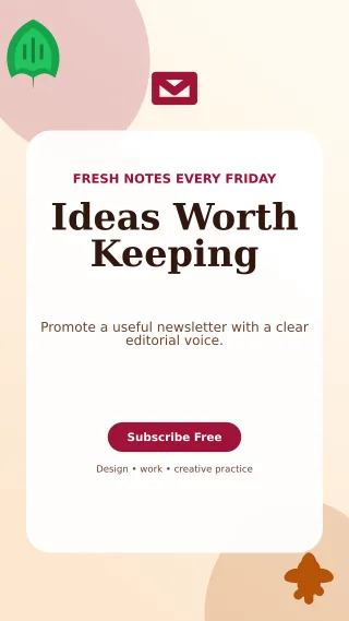 Botanical Creator Newsletter Story — editable white creator template, story / reel