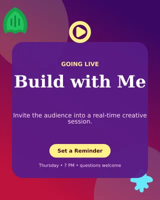 Botanical Livestream Announcement Portrait Post — editable purple creator template, instagram portrait