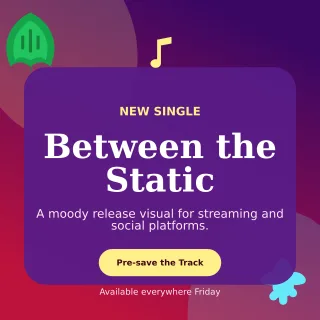 Botanical Music Release Square Post — editable purple creator template, instagram post