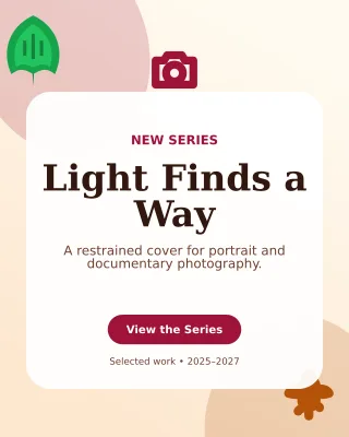 Botanical Photo Portfolio Portrait Post — editable white creator template, instagram portrait