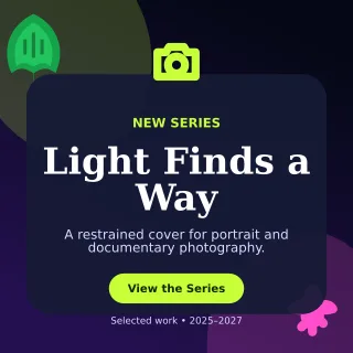 Botanical Photo Portfolio Square Post — editable black creator template, instagram post