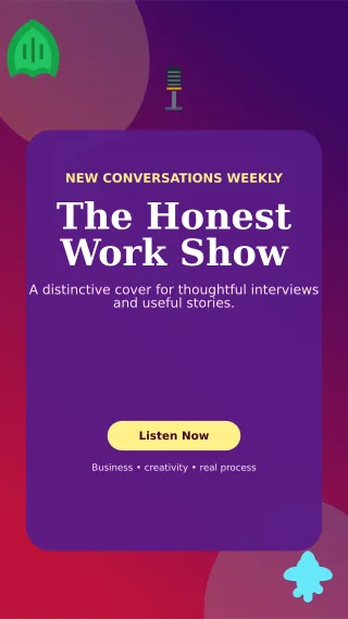 Botanical Podcast Cover Story — editable purple creator template, story / reel