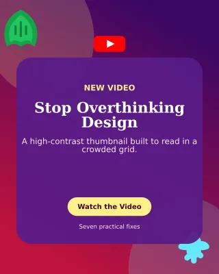 Botanical YouTube Thumbnail Portrait Post — editable purple creator template, instagram portrait
