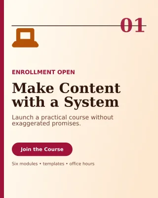 Editorial Creator Course Portrait Post — editable white creator template, instagram portrait