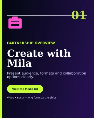 Editorial Creator Media Kit Portrait Post — editable black creator template, instagram portrait
