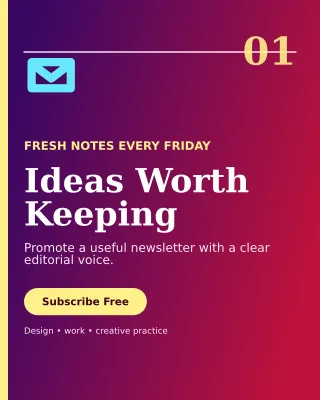 Editorial Creator Newsletter Portrait Post — editable purple creator template, instagram portrait