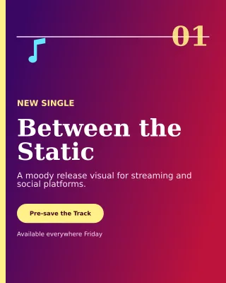 Editorial Music Release Portrait Post — editable purple creator template, instagram portrait