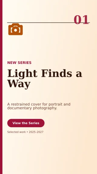 Editorial Photo Portfolio Story — editable white creator template, story / reel