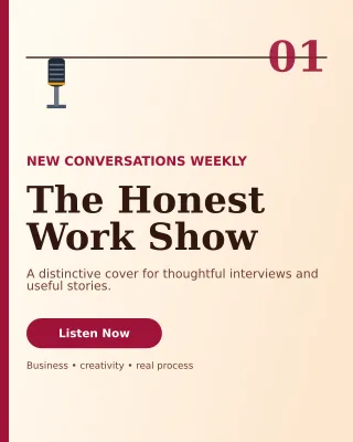 Editorial Podcast Cover Portrait Post — editable white creator template, instagram portrait