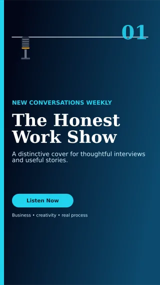 Editorial Podcast Cover Story — editable black creator template, story / reel