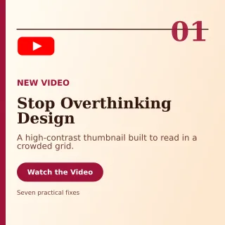 Editorial YouTube Thumbnail Square Post — editable white creator template, instagram post