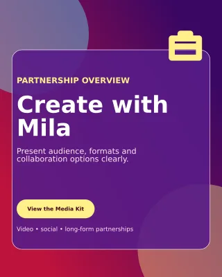 Glass Creator Media Kit Portrait Post — editable purple creator template, instagram portrait