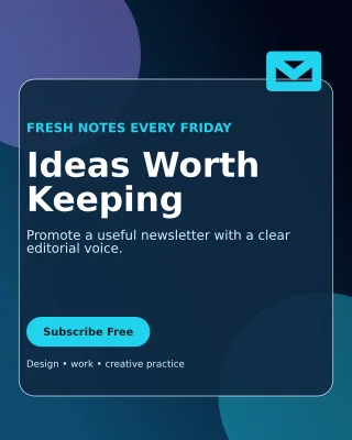 Glass Creator Newsletter Portrait Post — editable black creator template, instagram portrait